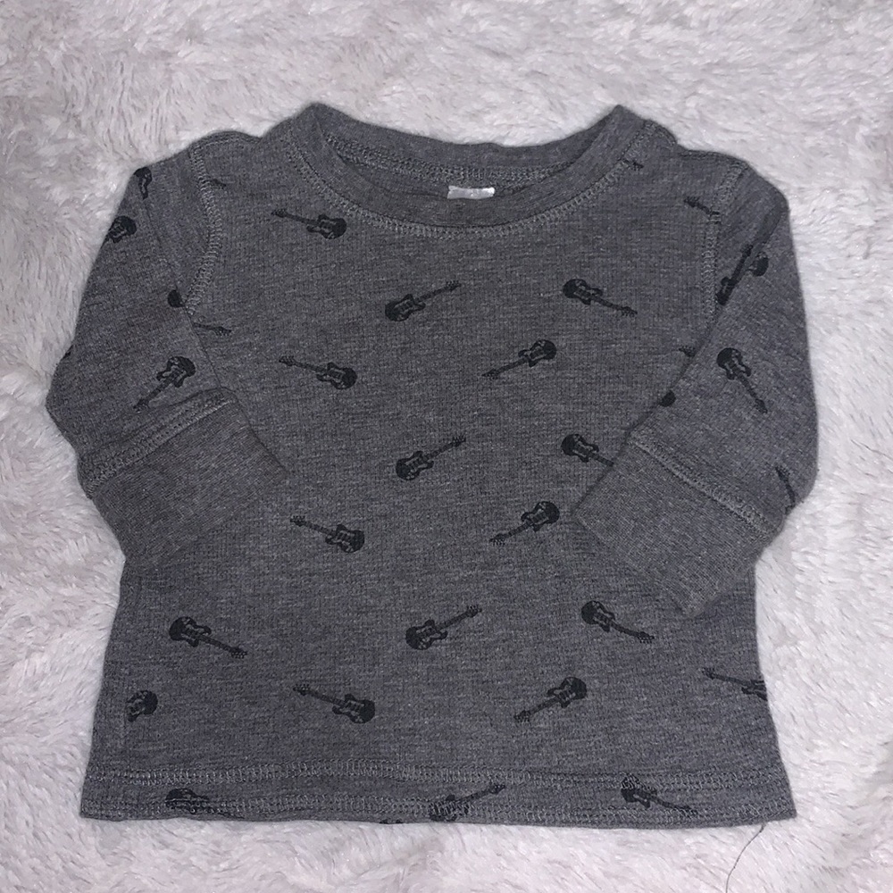 (3 for $10) George 0-3 month guitar long sleeve sweater baby boy clothing